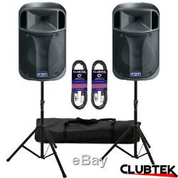 2 x FBT J12A 12 Active DJ Disco Club PA Speaker + FREE Stands Bag 10m Leads UK
