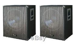 2 x Ibiza Sound 15î Active Subwoofer Bass Bin 800W DJ Disco PA Sound System Pair