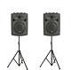 2 X Qtx Qrk10 Active Speaker Pa Sound System & Stands Dj Disco Band Package