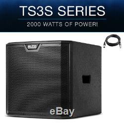 2x Alto TS312S 12 4000W Powered Active PA Subwoofer Sub Speaker DJ Disco +Cover