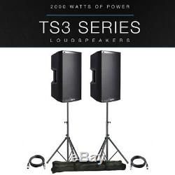 2x Alto TS312 12 4000W Powered Active PA Speaker Disco Band +XLR Leads +Stands