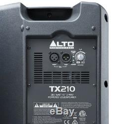 2x Alto TX210 10 600W Powered Active PA Speaker DJ Disco Band + Leads + Stands