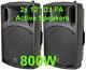 2x Dj 12 Inch Abs Active Pa Speakers Disco Party Sound System 800w