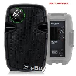 2x Ekho RS12A 12 Active PA Speakers with Stands Mobile Disco DJ Party 1200W