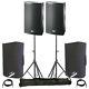 2x Fbt X-lite 10a 10 2000w Powered Active Pa Speaker Dj Disco + Covers + Stands