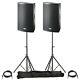 2x Fbt X-lite 10a 10 2000w Powered Active Pa Speaker Stage Disco Band + Stands