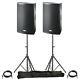 2x Fbt X-lite 12a 12 2000w Powered Active Pa Speaker Disco Band +stands +leads