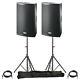 2x Fbt X-lite 15a 15 2000w Powered Active Pa Speaker Disco Band +stands +leads
