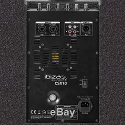 2x Ibiza Sound Active Speaker Column PA System 400W 10 DJ Disco Sound System