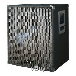 2x Ibiza Sound SUB18A 2400W Active Subwoofer Bass Bin Disco DJ Speaker PA