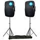 2x Kam Rz15a V3 2400w 15 Powered Active Pa Speaker Dj Disco Band Club + Stands