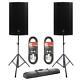 2x Mackie Thump 12a V4 With Stands & Cables Dj Disco Musician Band Pa Speakers