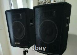 2x PA speakers (pair) MADE BY SKYTEK 200W EACH DISCO STUDIO stereo