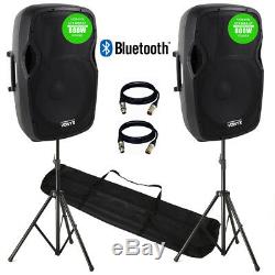 2x PRO AP1500 Active PA Speaker System 15 Bluetooth DJ Disco Sound System