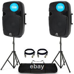 2x PRO RS12A V3 Active PA Speaker 2400W 12 DJ Disco Sound System with Stands