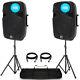 2x Pro Rs12a V3 Active Pa Speaker 2400w 12 Dj Disco Sound System With Stands