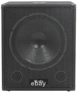2x QTX QT15SA 15 Active Subwoofer Bass Bin Speaker DJ Disco PA System