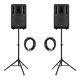 2x Rcf Art 310a Active 10 Mk4 Speaker 800w Dj Disco Band Inc. Stands And Cables
