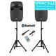 2x Vps102 Active Pa Speakers 10 Dj Disco Sound System With Stands & Microphone