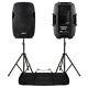 2x Vonyx Ap1200a Active 12 Inch Dj Disco Pa Speakers + Stands 1200w Max Kit
