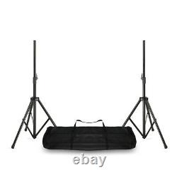 2x Vonyx AP1200A Active 12 Inch DJ Disco PA Speakers + Stands 1200W Max Kit