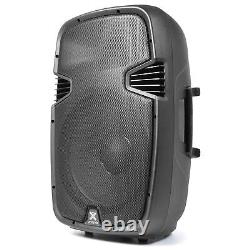 2x Vonyx SPJ 15 Active Portable Karaoke DJ PA Speakers Party Disco 1600W