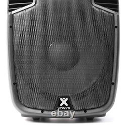 2x Vonyx SPJ 15 Active Portable Karaoke DJ PA Speakers Party Disco 1600W