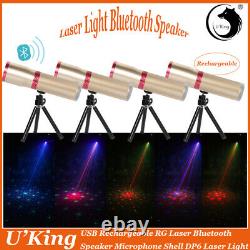 4PCS USB RG Laser Bluetooth Speaker Microphone Shell Party Disco DP6 Laser Light