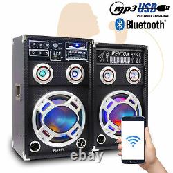 800W 6.5 PA Bluetooth Active Speaker Set LED Disco Lights & DJ Microphones