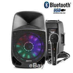 Active DJ Speaker PA Mobile Bluetooth Disco Karaoke Party System 12 250W + Mic