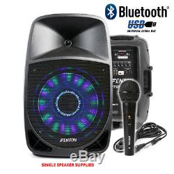 Active DJ Speaker PA Mobile Bluetooth Disco Karaoke Party System 12 250W + Mic