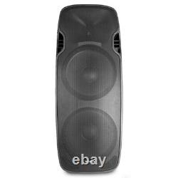 Active DJ Speaker Twin 15 Woofer Bluetooth Streaming PA Disco 1200W Amplifier