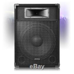 Active DJ Speakers CSA 15 Mobile Powered PA Disco (Pair) with Stands 1600W