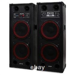 Active PA Speakers Pair 10 DJ System Disco Studio Stage Party USB SD MP3 1200W