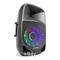 Active Powered DJ Speakers PA Disco 15 Inch Woofer Bluetooth with Stands 700W