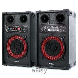 Active loud PA speaker system 400 W microphone Active Speakers Pair Disco Party