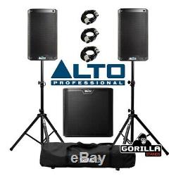 Alto TS308 Active 1000W RMS 8 DJ Disco PA Speaker (x2) & TS312S 12 Subwoofer