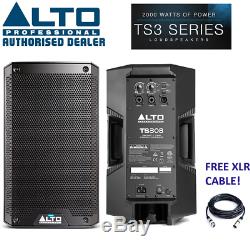 Alto TS308 Active 2000W 8 DJ Disco PA Speaker (Single) + FREE 6m XLR Cable