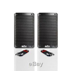 Alto TS308 Active 8 1000W RMS DJ Disco PA Speaker (Pair) + Free XLR Cables