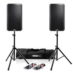 Alto TS310 Active 10 DJ Disco PA Speakers (x2) with Gorilla Stands & XLR Cables