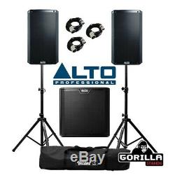 Alto TS312 1000W RMS 12 Active DJ Disco PA Speaker (x2) & TS312S 12 Subwoofer