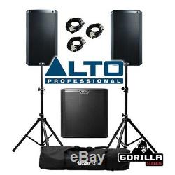 Alto TS312 1000W RMS 12 Active DJ Disco PA Speaker (x2) & TS315S 15 Subwoofer