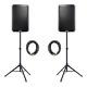 Alto Ts315 4000w Active 15 Dj Disco Pa Speakers (pair) With Free Stands & Cable