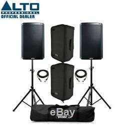 Alto TS315 Active 15 DJ Disco PA Speaker (Pair) with Covers, Stands & Cables