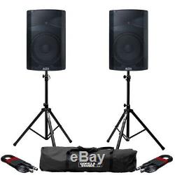 Alto TX212 Active 12 300W RMS DJ Disco PA Speaker (Pair) with Stands & Cables