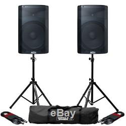 Alto TX215 Active 15 300W RMS DJ Disco PA Speaker (Pair) with Stands & Cables