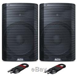 Alto TX215 Active 15 DJ Disco Stage PA Speaker (Pair) with FREE XLR Cables