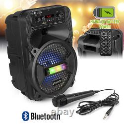 B-Stock Fenton FPC8 Portable Party Speaker Bluetooth MP3 USB Disco Lights &