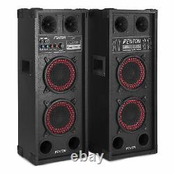 B-Stock Pair Double 6.5 Bluetooth Active Speakers SD USB DJ Disco PA Party