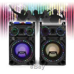 B-Stock VS10 Active Powered Bluetooth Disco Speakers DJ Party Set with LED